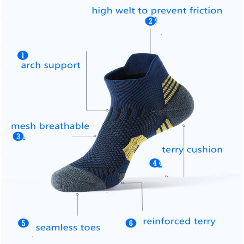 Non Slip Running Socks 3 Pair Fitness Sports Socks