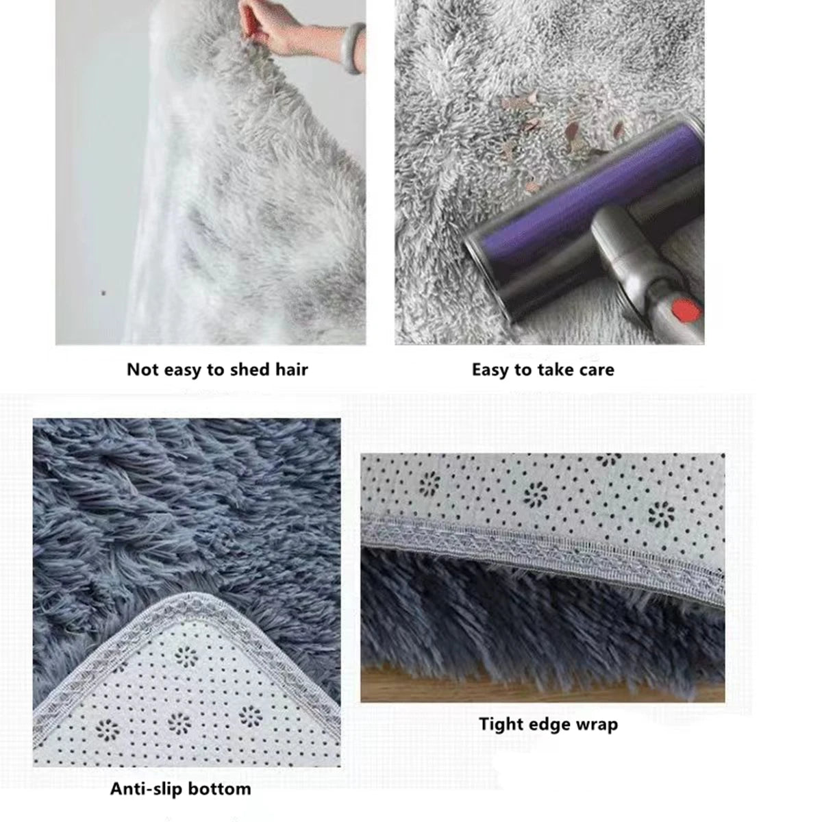 Fluffy Area Rug Soft Shaggy Non Slip Bedroom Carpet