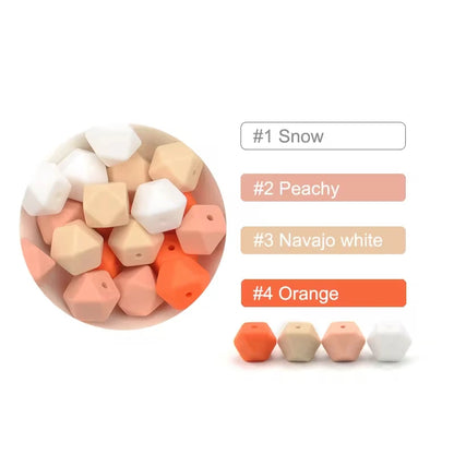 Silicone Hexagon Beads 10pcs Food Grade DIY Jewelry Making