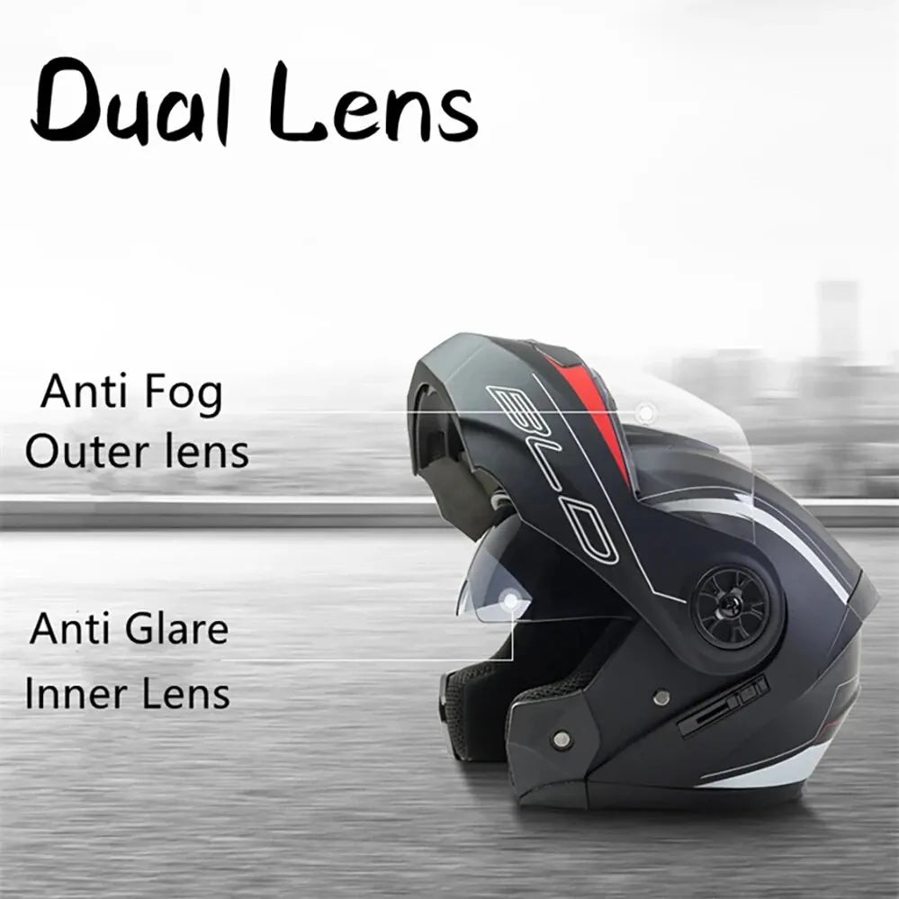 Flip Up Motorcycle Helmet DOT Dual Visor Modular Full Face