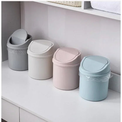 Mini Desktop Trash Can – Small Desk Bin with Flip Lid for Home & Office