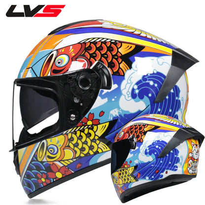 Full Face Motorcycle Helmet DOT Dual Visor Racing Helmet