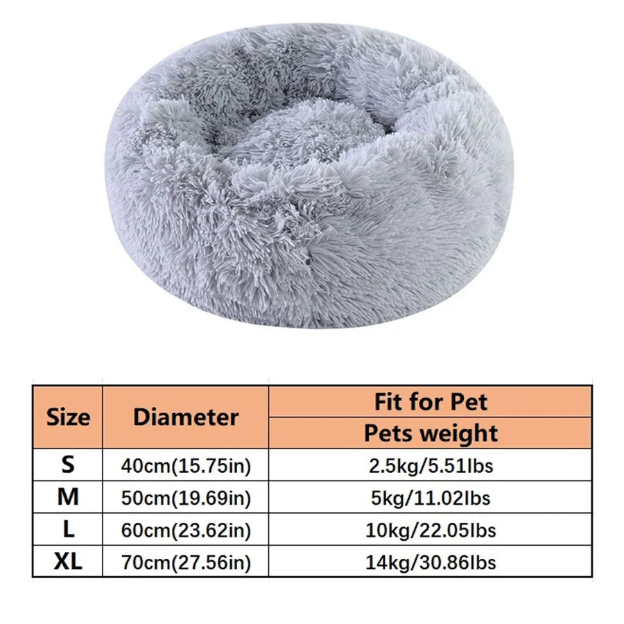 Donut Cat Bed – Plush Washable Round Pet Bed for Dogs
