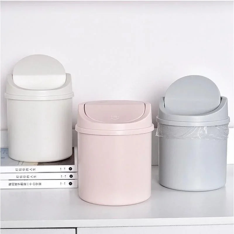 Mini Desktop Trash Can – Small Desk Bin with Flip Lid for Home & Office