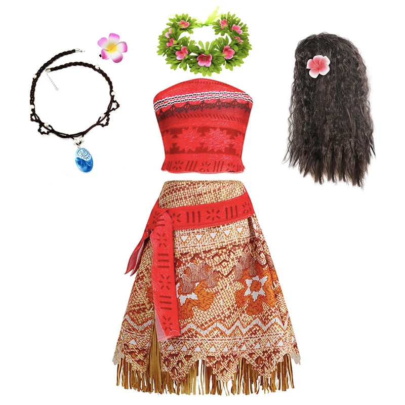 Moana 2 Dress for Girls Princess Costume with Accessories