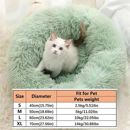 Donut Cat Bed – Plush Washable Round Pet Bed for Dogs