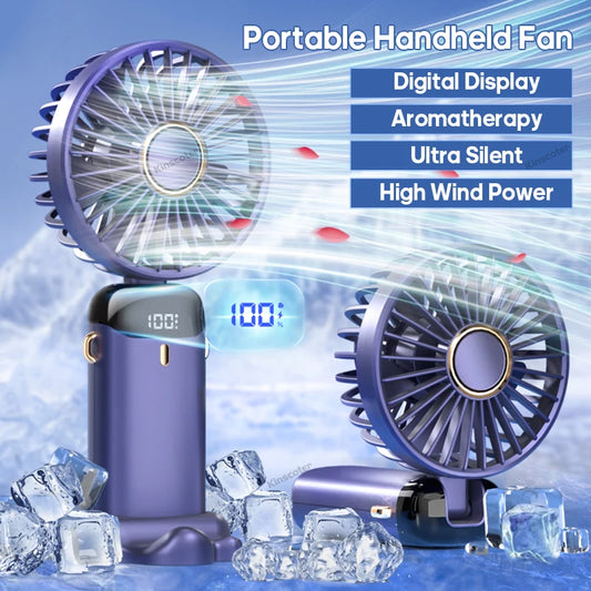 USB Handheld Mini Fan Rechargeable Foldable Neck Fan