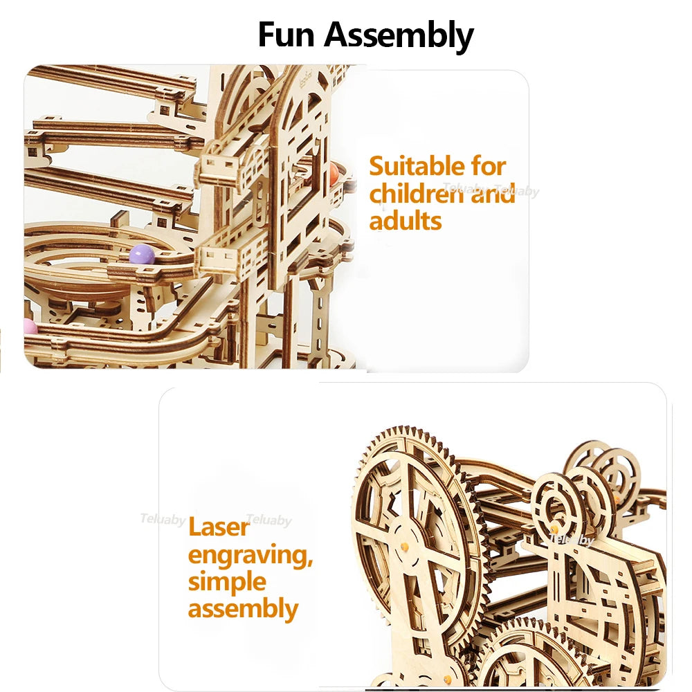 Wooden Marble Run – 3D Mechanical Puzzle