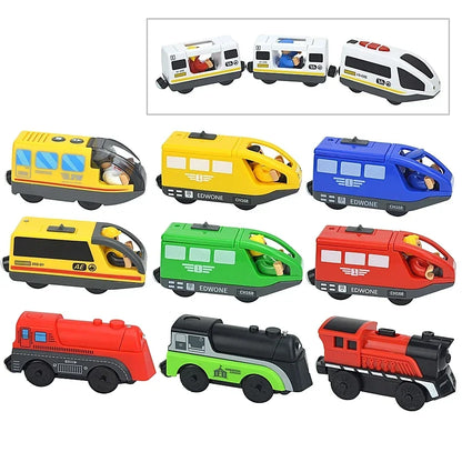Wooden Train Toy Set Magnetic Railway Track Electric Train