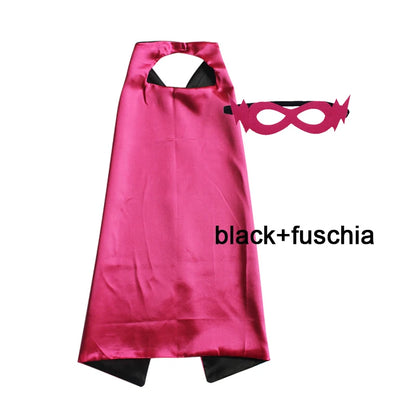 Kids Superhero Cape with Mask Reversible Satin Costume