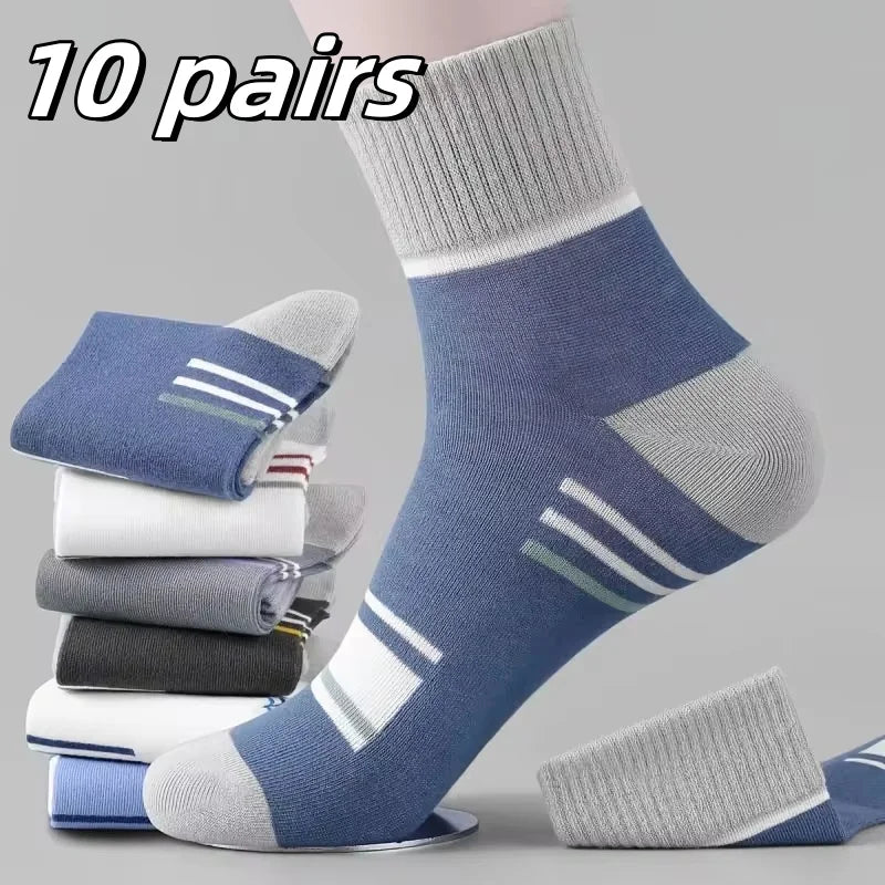 Men's Bamboo Fiber Socks Breathable Crew Sports Socks