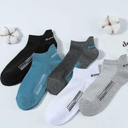 Men's Ankle Socks Breathable Cotton Sports Socks 5 Pairs