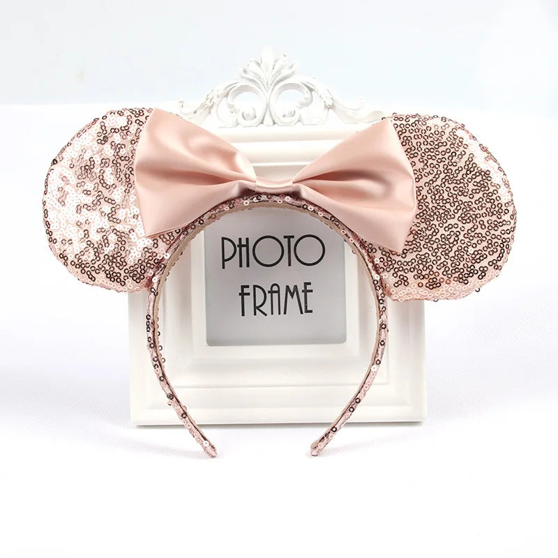 Mouse Ears Headband with Sequin Bow for Parties & Cosplay