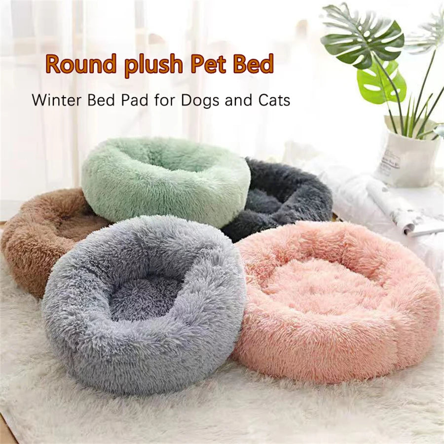 Donut Cat Bed – Plush Washable Round Pet Bed for Dogs