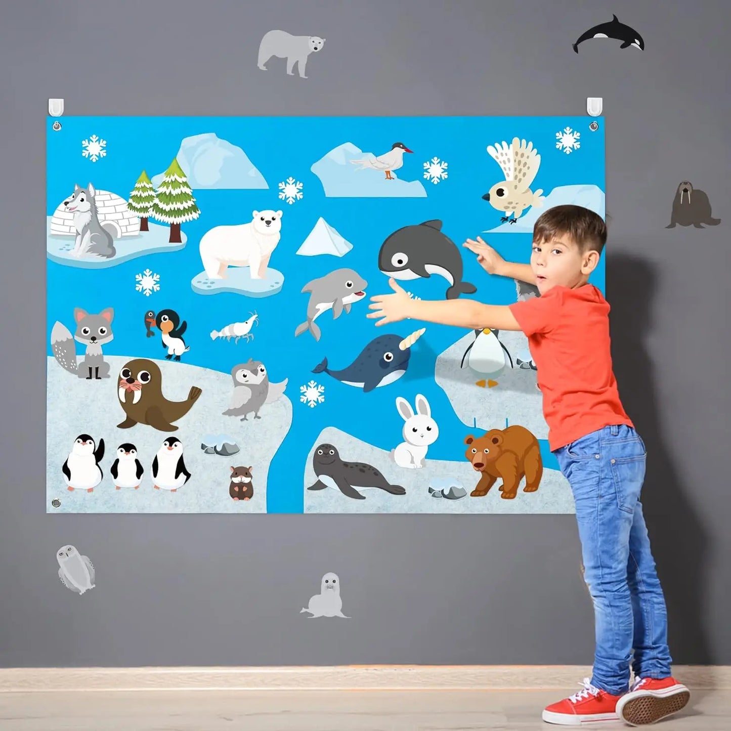 Felt Busy Board 4 in 1 Interactive Story Learning Set