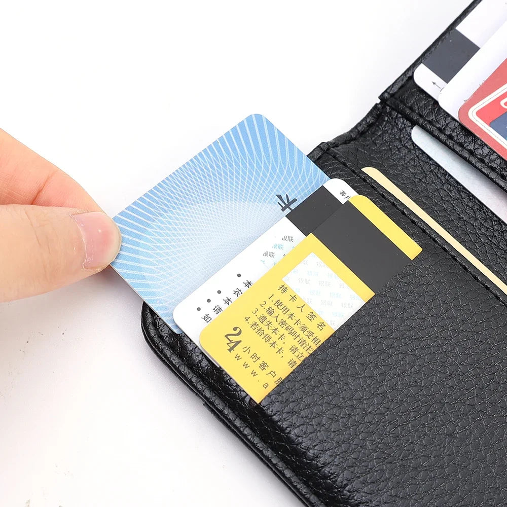 Slim Card Wallet PU Leather Mini Credit Card Holder
