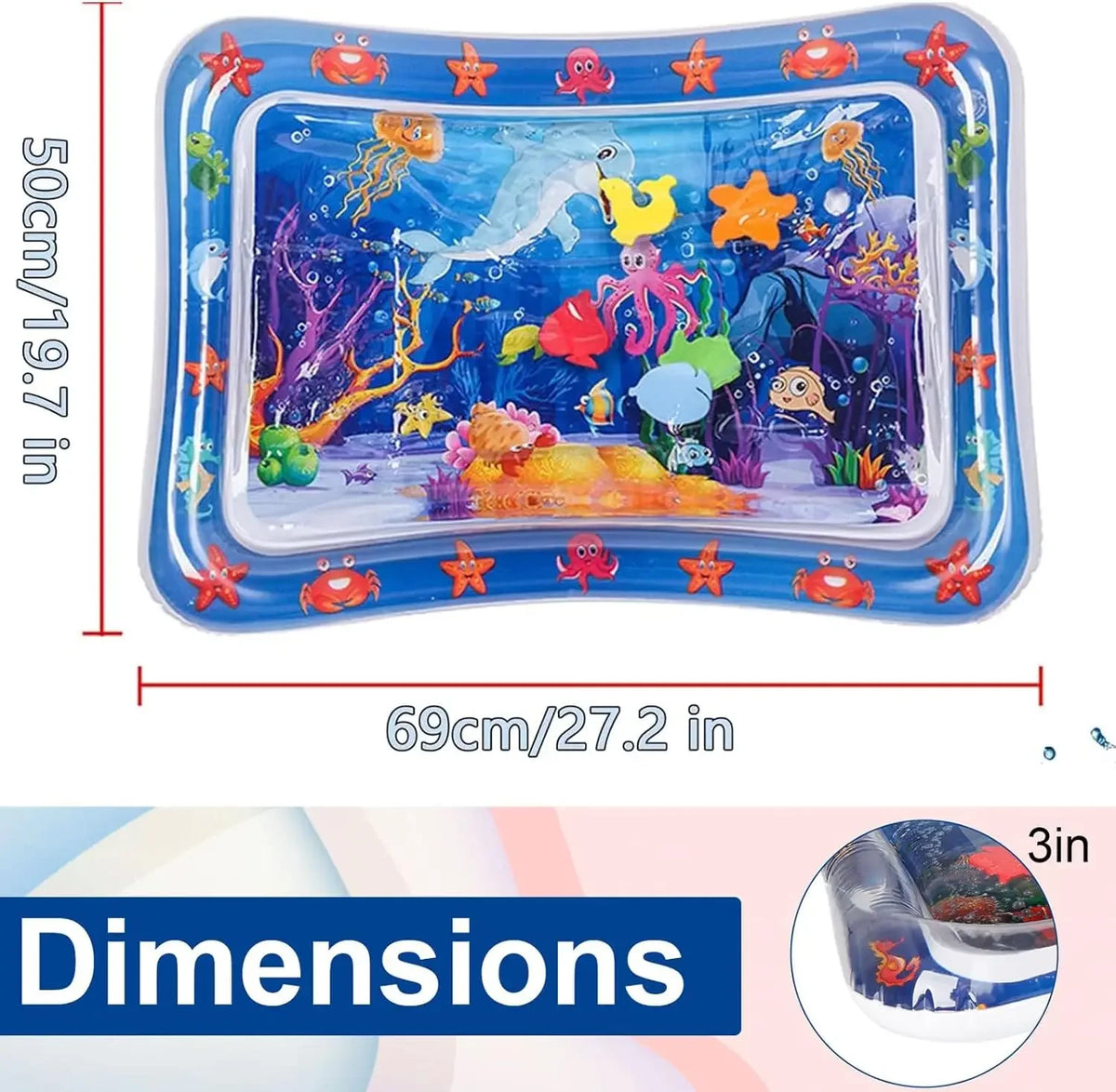 Pet Water Sensory Play Mat – Inflatable Fish Ocean Mat