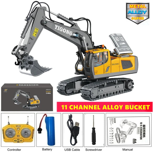 4WD RC Excavator Dump Truck Bulldozer 1:20 Remote Control Toy