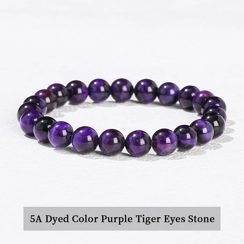 Natural Stone Bead Bracelet – Crystal Gemstone Stretch Bracelet