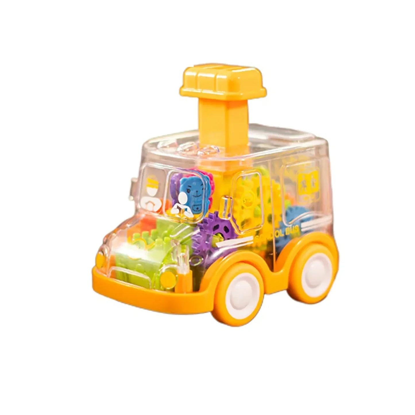 Transparent Gear Car Toy Inertia Push and Go Car for Kids
