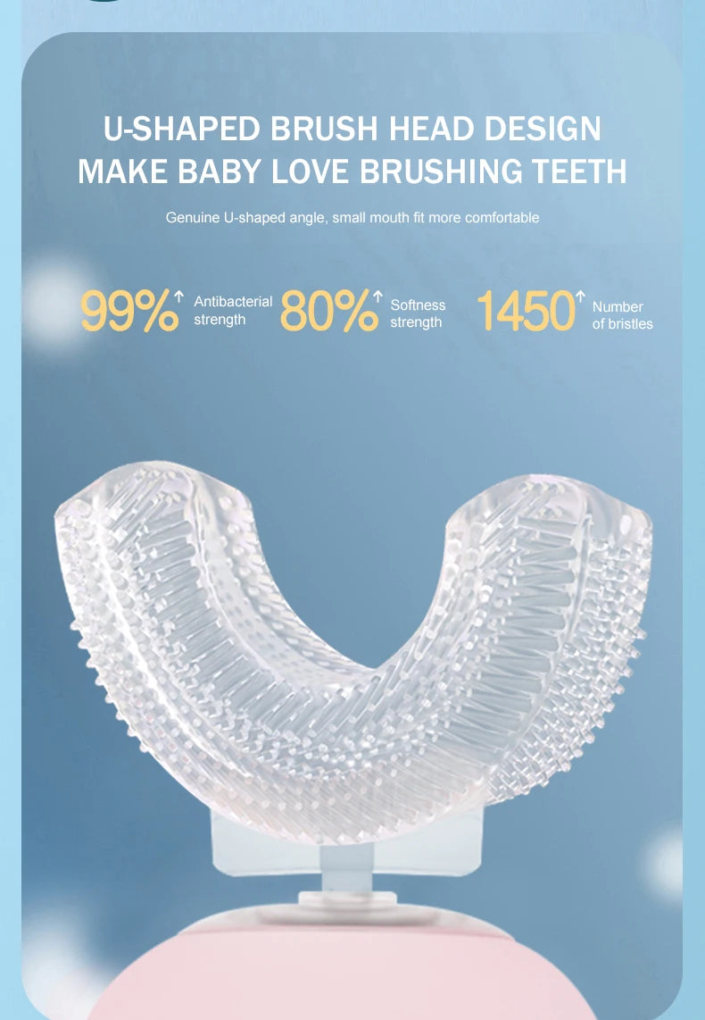 Kids U-Shaped Electric Toothbrush Rechargeable Sonic Brush