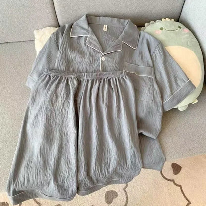 Men's Slim Fit Pajama Set Short Sleeve Summer Loungewear