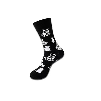 1/8 Pairs Unisex Halloween Printed Mid Tube Socks Fashionable Skull Pumpkin Sweat Absorbing Breathable All Season Casual Socks