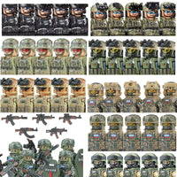 Military Soldier Building Blocks Mini Figure Set with Accessories
