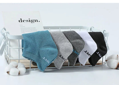 Men's Ankle Socks Breathable Cotton Sports Socks 5 Pairs