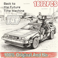 1:8 DeLorean Time Machine Building Blocks – 1872PCS Sci-Fi Car Model