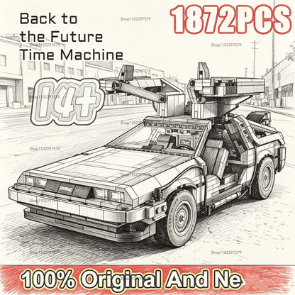 1:8 DeLorean Time Machine Building Blocks – 1872PCS Sci-Fi Car Model