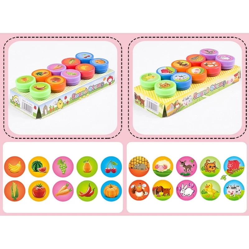 Self Ink Stamps 10PCS Smiley Face Stamp Set for Scrapbooking