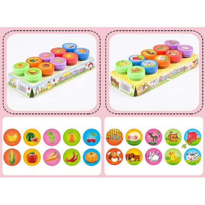 Self Ink Stamps 10PCS Smiley Face Stamp Set for Scrapbooking