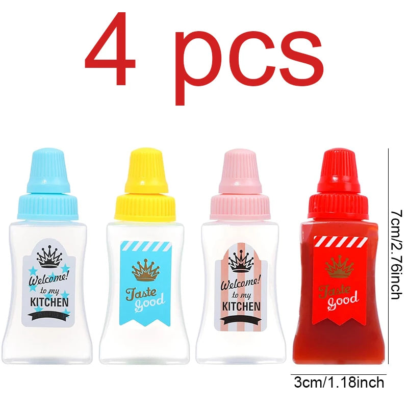 Mini Condiment Squeeze Bottles – Portable Sauce Containers for Lunch Boxes