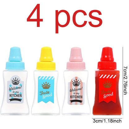 Mini Condiment Squeeze Bottles – Portable Sauce Containers for Lunch Boxes