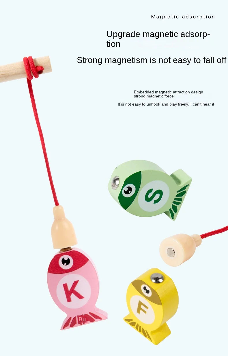 Kids Wooden Magnetic Fishing Game – Alphabet & Number Learning Toy