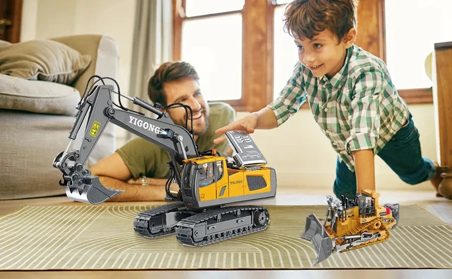 4WD RC Excavator Dump Truck Bulldozer 1:20 Remote Control Toy