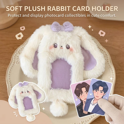 Rabbit Plush Card Holder Cute Bunny Student ID Holder