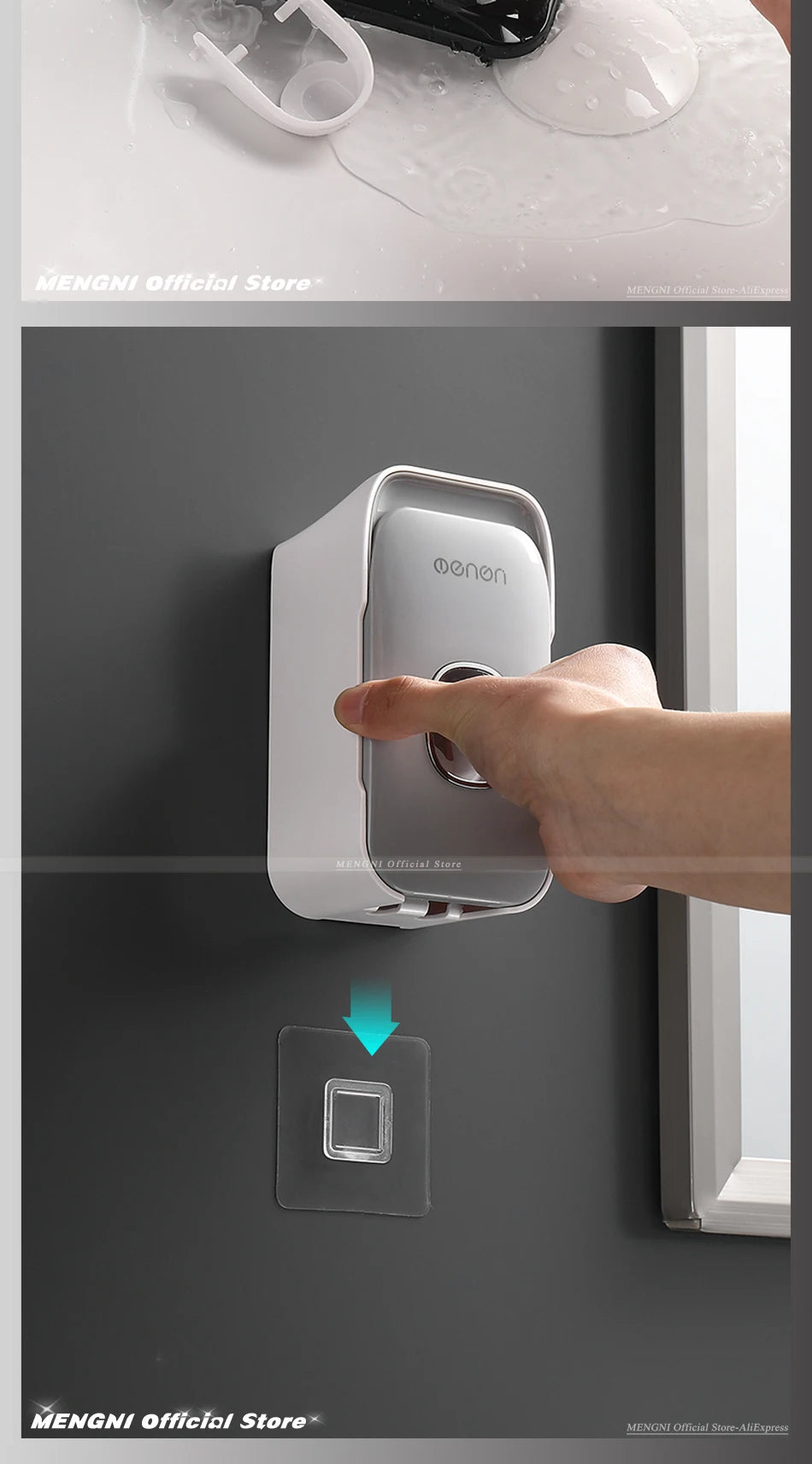 Wall-Mounted Toothpaste Dispenser – Punch-Free Toothbrush Holder