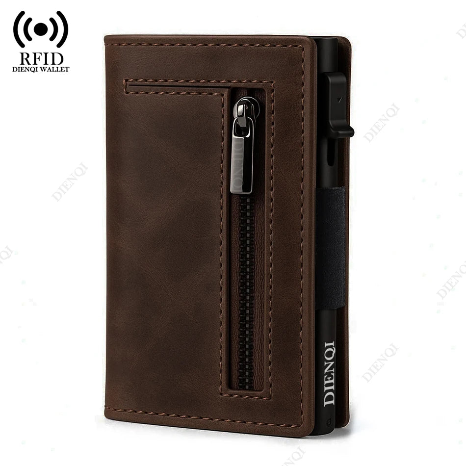 RFID Blocking Wallet Pop Up Aluminum Card Holder for Men