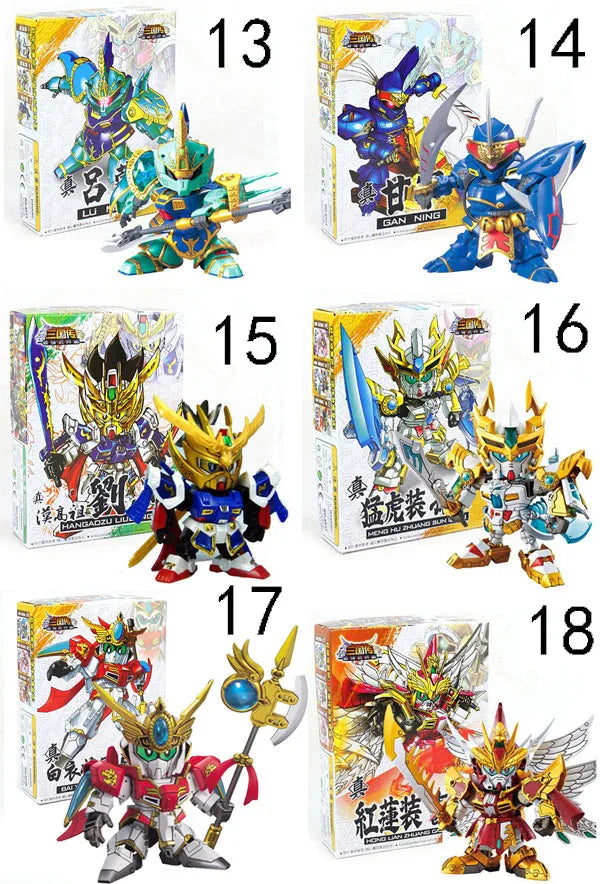 Three Kingdoms Action Figures SD Anime Model Kit 8cm