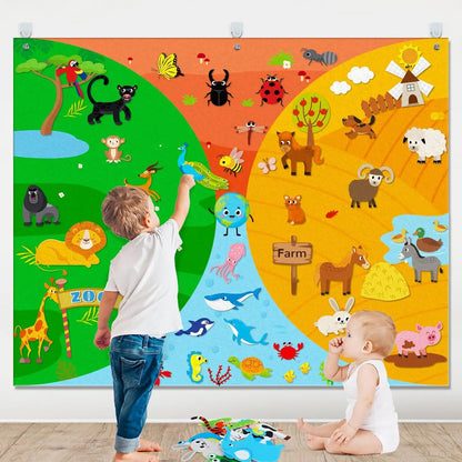 Felt Busy Board 4 in 1 Interactive Story Learning Set