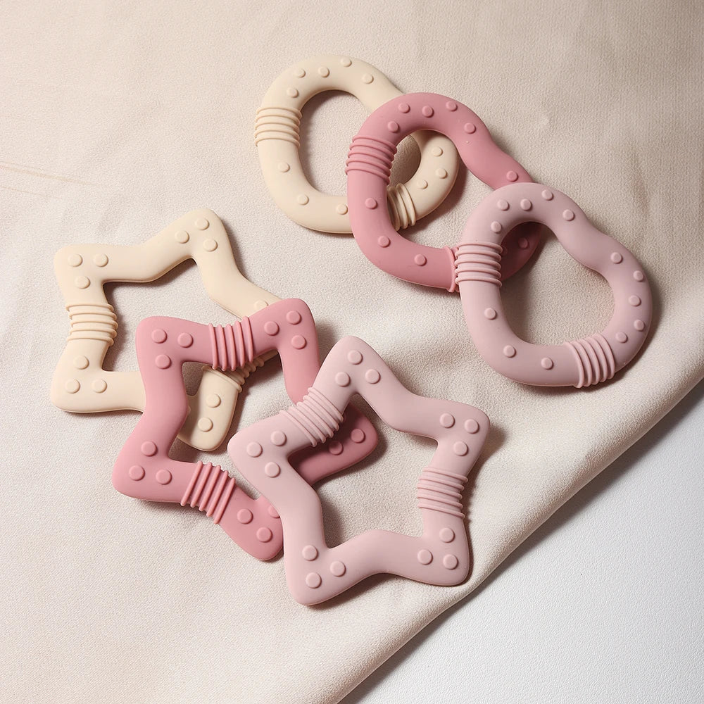 Heart Silicone Teether Food Grade Baby Teething Toy