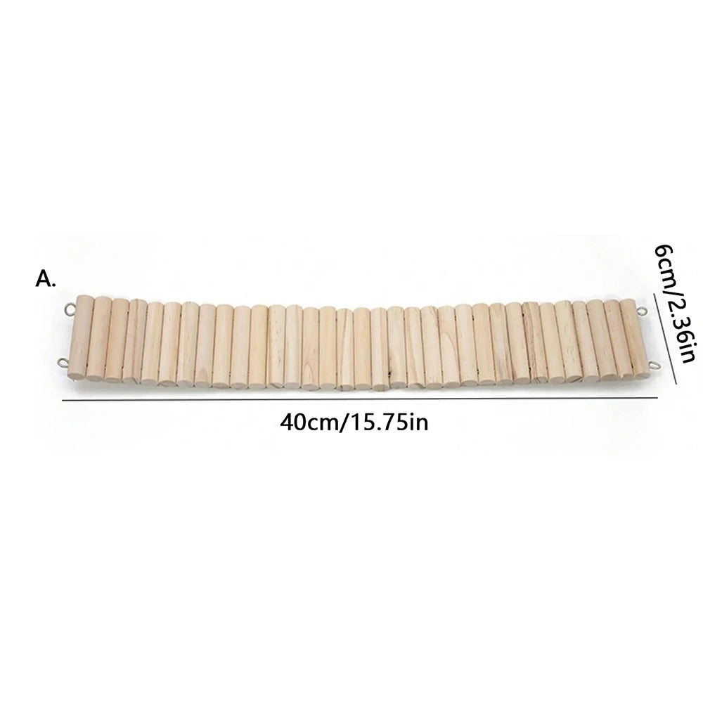 Hamster Wooden Bridge Bendable Climbing Habitat Accessory