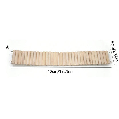 Hamster Wooden Bridge Bendable Climbing Habitat Accessory