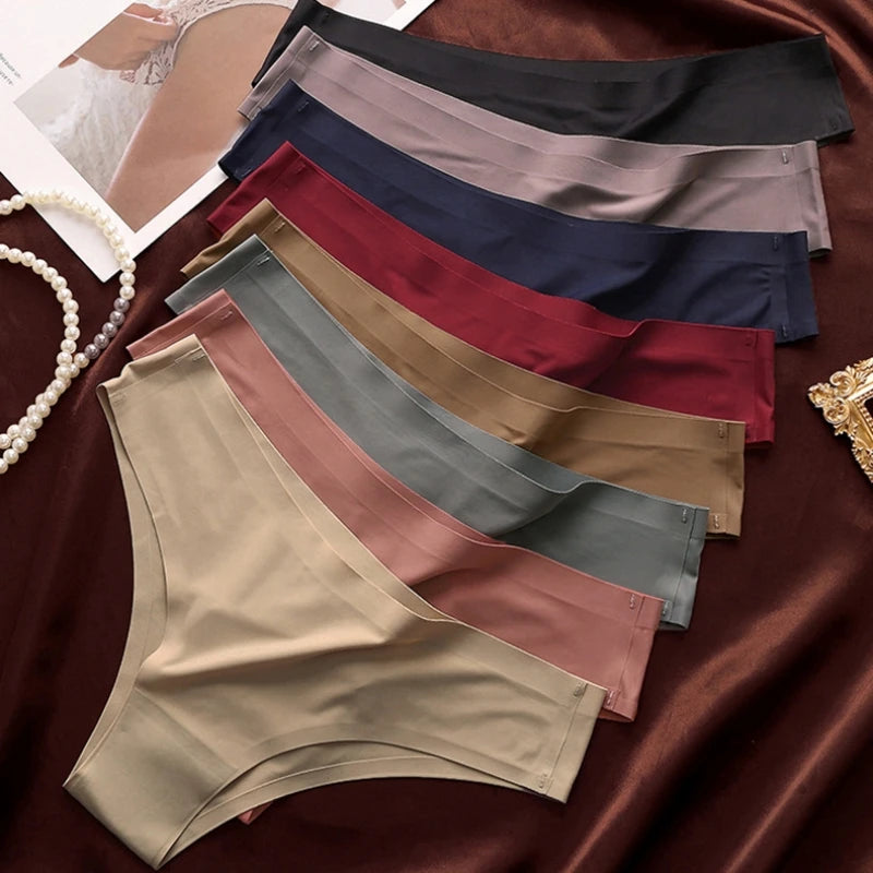 Seamless Brazilian Panties 4PCS Ice Silk Low Rise Briefs