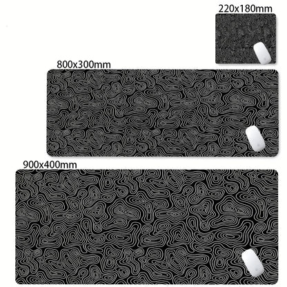 XXL Black & White Desk Mat – Abstract Liquid Gaming Mouse Pad