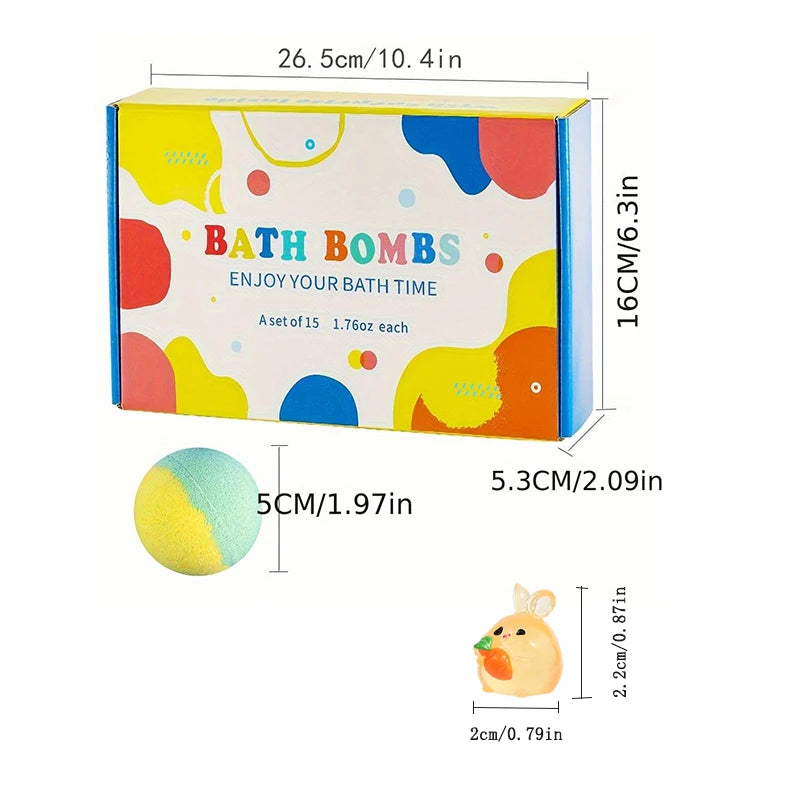Kids Bath Bomb Gift Set 15 Pack with Surprise Toys