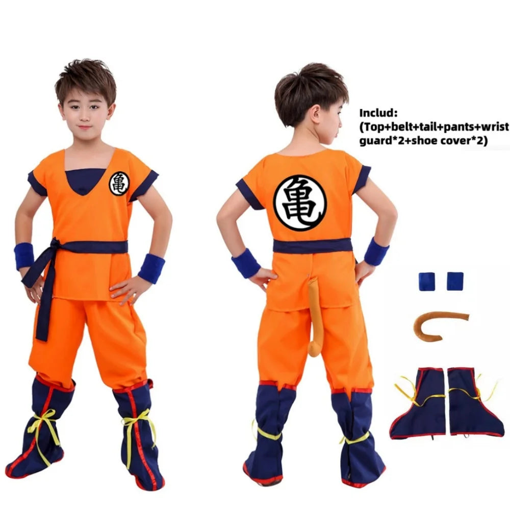 Kids Roku Cosplay Costume Saiyan Anime Outfit Set