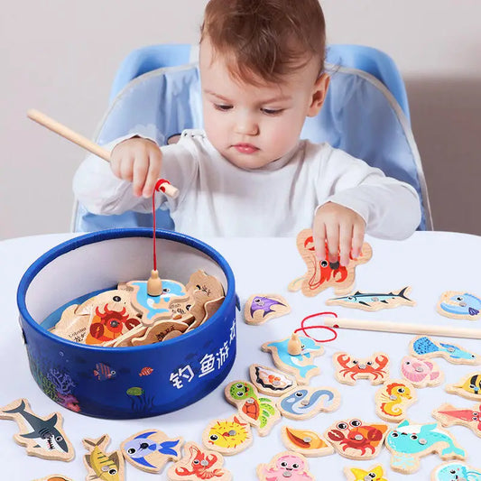 Wooden Magnetic Fishing Toy – Montessori Fish Game